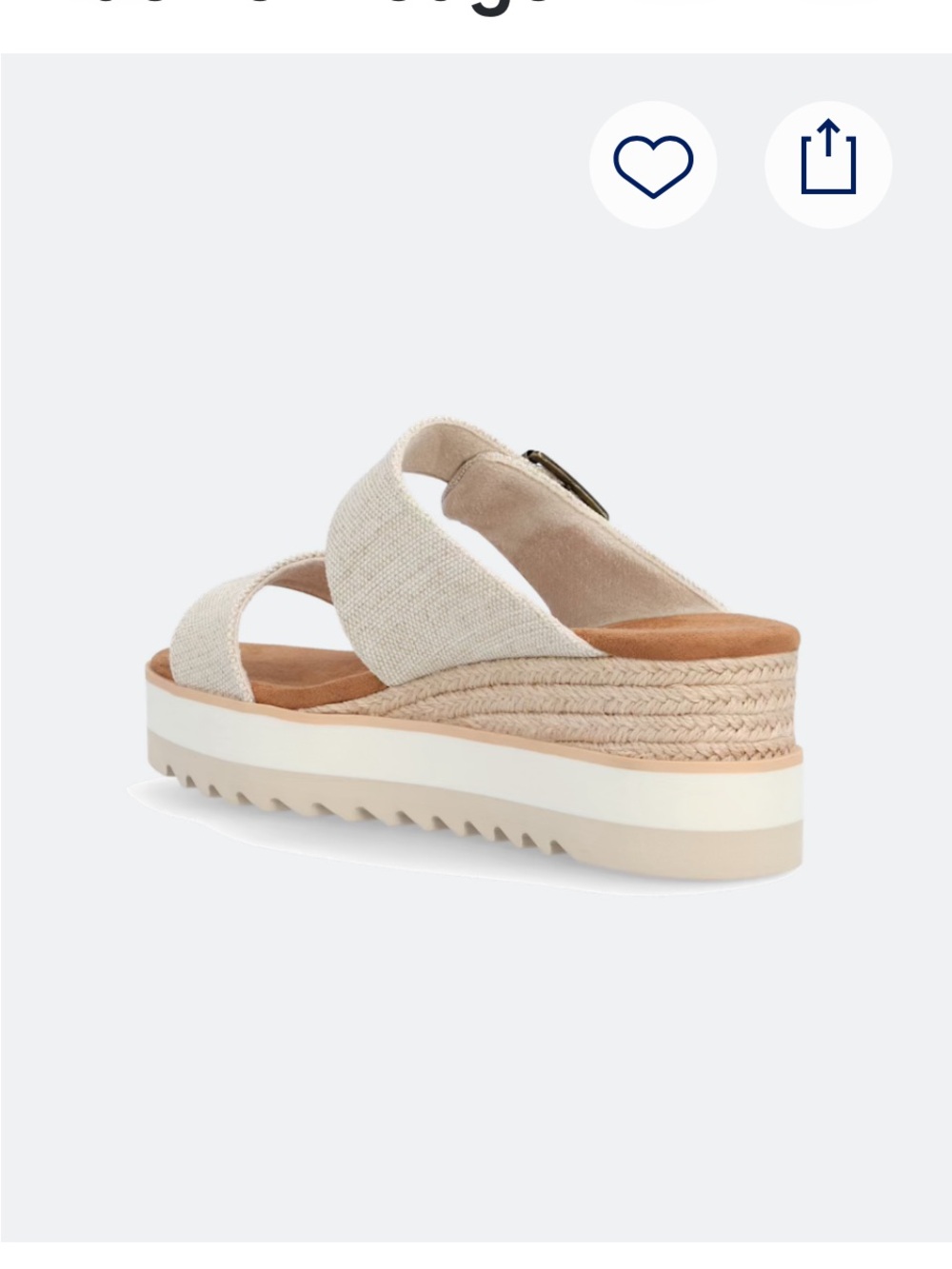 TOMS Cream Two-Strap Buckle Slide Sandal - Picture 3 of 4